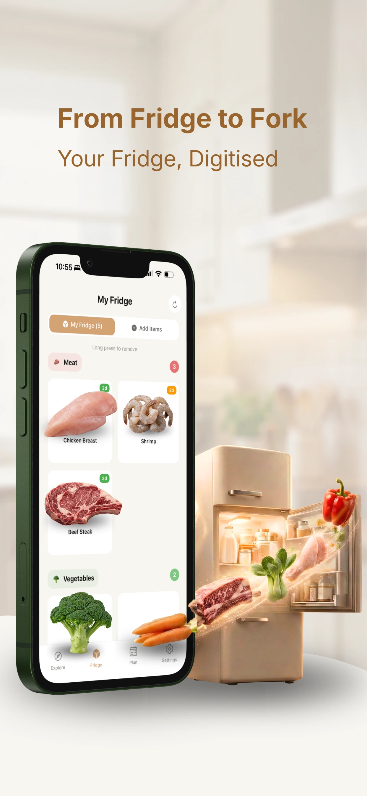 Adding fridge ingredients to Mealody app